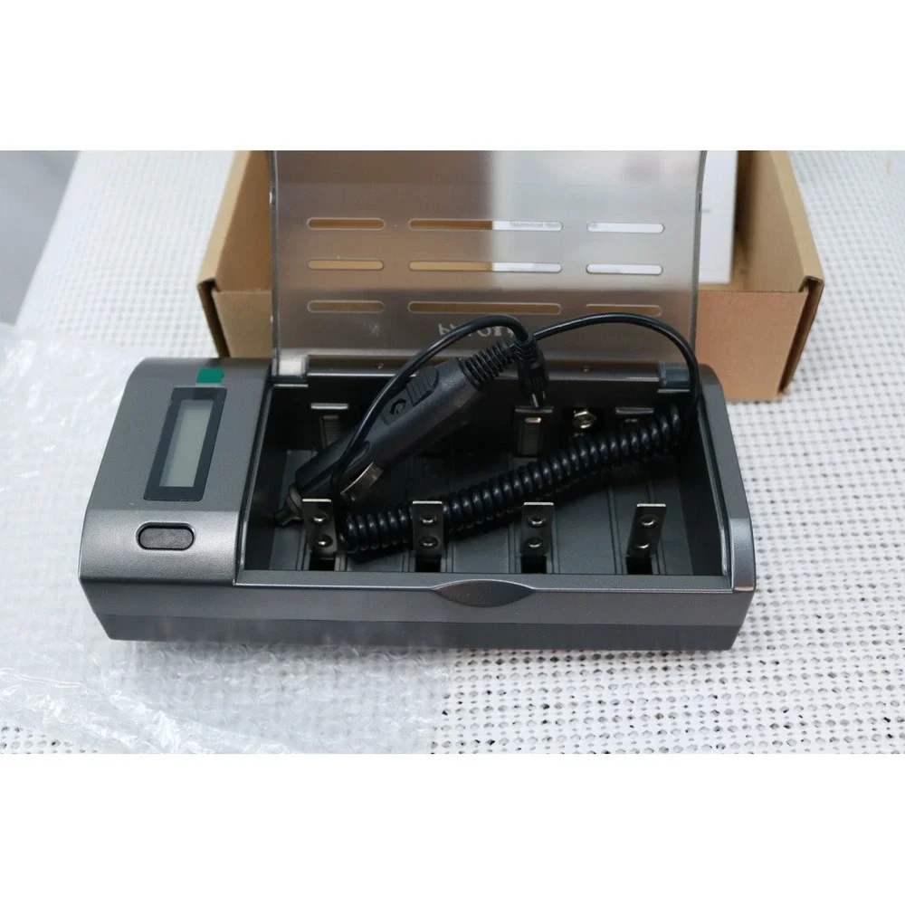 PALO C906W Battery Charger OS Gray Universal LCD Ni-MH Ni-CD AA AAA C D 9V